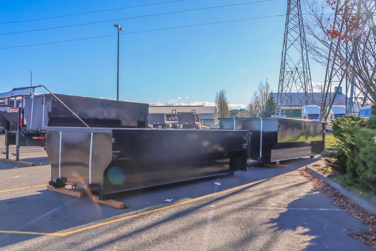 Roll-off dumpster ready for waste disposal at job site for Roll Off Dumpster Rental in Rensselaer